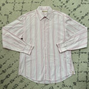 Ted Baker Mens Long Sleeve Button Down Shirt Pink Polka Dot